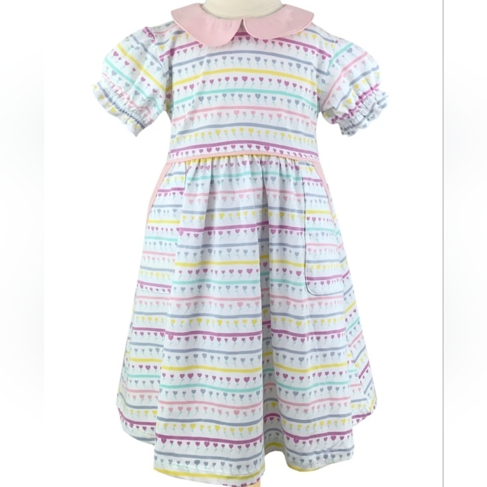 Ishtex Colorful Striped Tulip Girls Dress